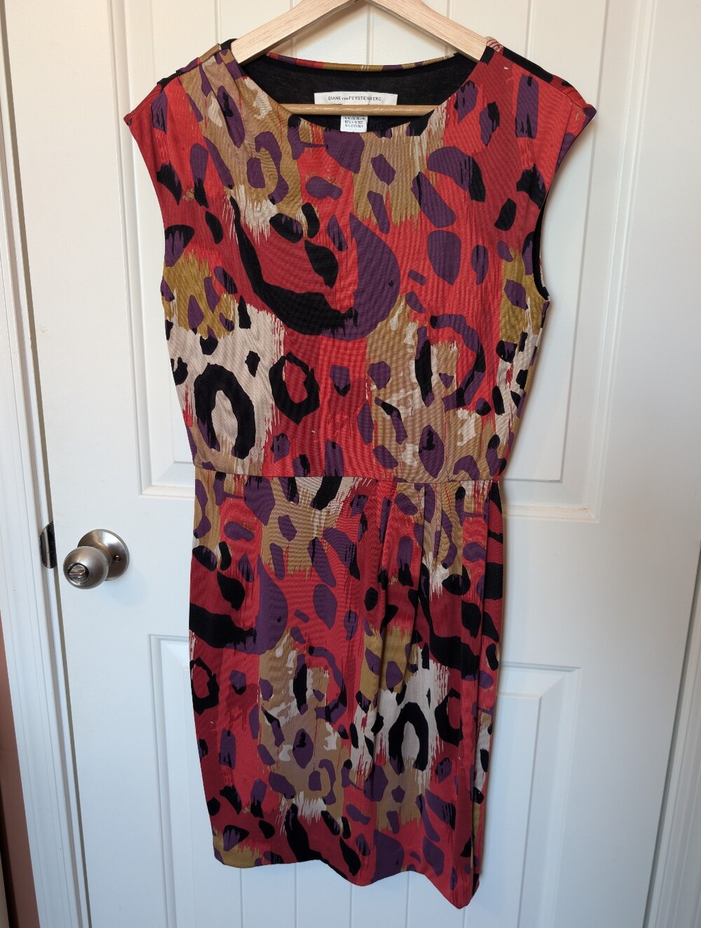 Diane Von Furstenberg Silk Abstract Mini Dress W4 Multicolor